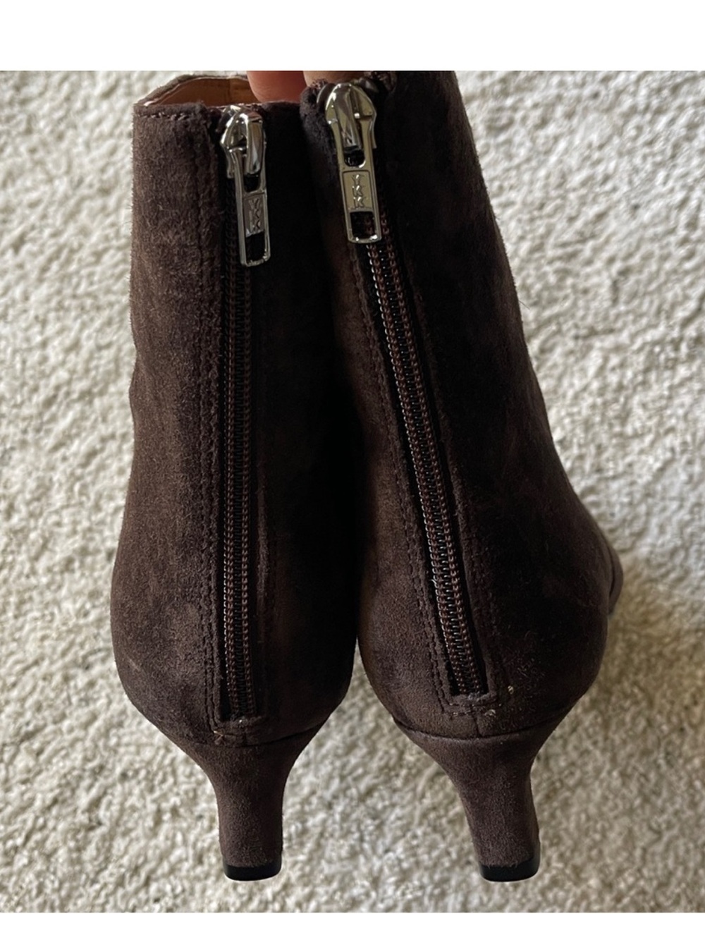 Madewell Dimes Kitten Heel Boots Brown Suede - Picture 7 of 9